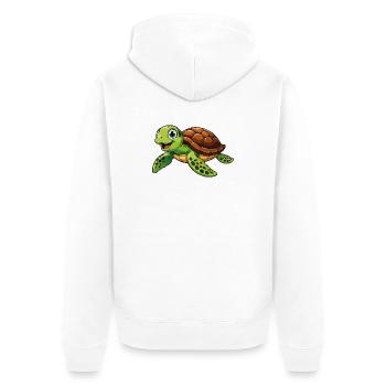 Happy Turtle Adventure - Unisex Premium Organic Zip Hoodie - white - Back - Thijin (182cm)