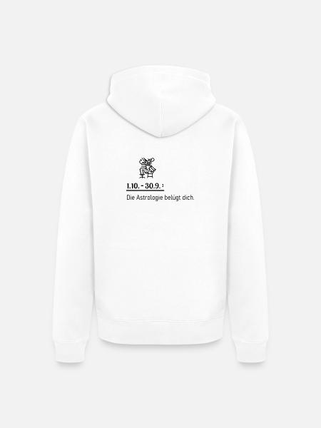 Astrologie lügt - Unisex Premium Bio Zip Hoodie - Weiß