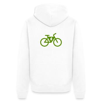 E-bike, E-Biker, Fahrradtour - Unisex Premium Bio Zip Hoodie - Weiß - Hinten - Thijin (182cm)
