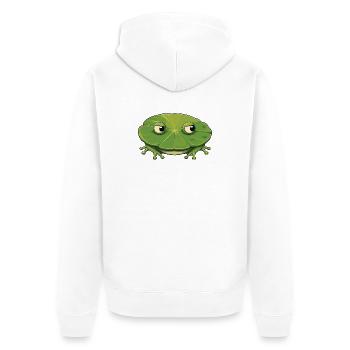 Little frog on leaf - Unisex Premium Organic Zip Hoodie - white - Back - Thijin (182cm)
