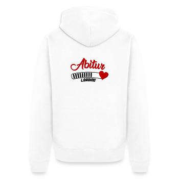 Abitur Heart Script - Unisex Premium Organic Zip Hoodie - white - Back - Thijin (182cm)