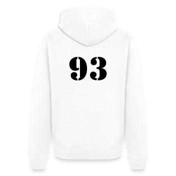 93 - Unisex Premium Organic Zip Hoodie - white - Back - Thijin (182cm)