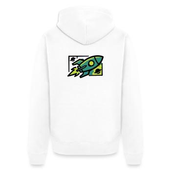 Rocket Graffiti Graphic - Unisex Premium Organic Zip Hoodie - white - Back - Thijin (182cm)