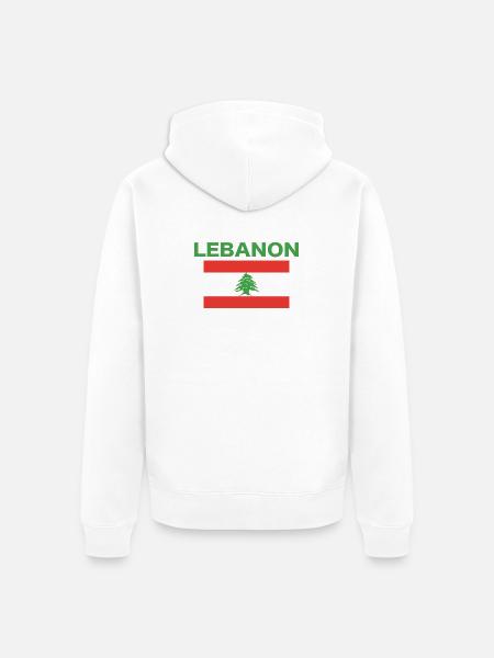 Libanon Fahne - Unisex Premium Bio Zip Hoodie - Weiß