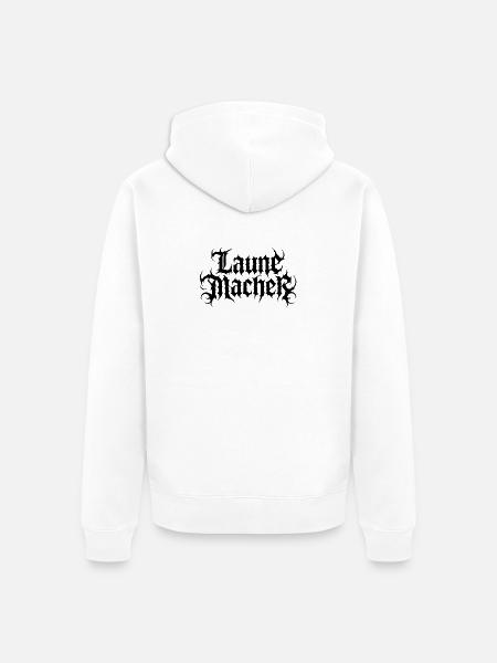Laune Macher Black Label - Unisex Premium Bio Zip Hoodie - Weiß