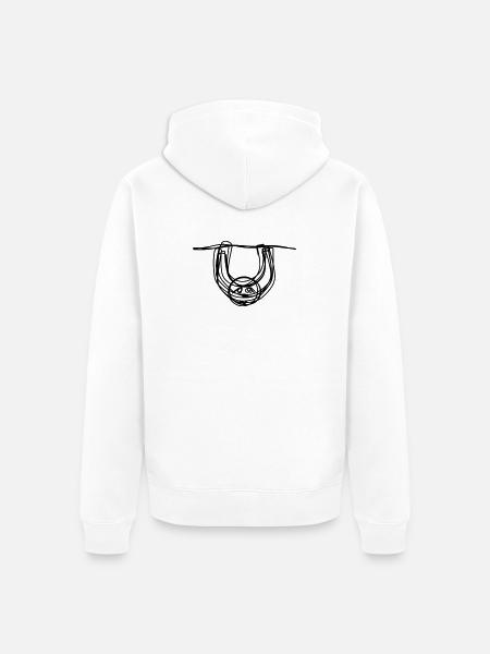 Faultier handgezeichnet - Unisex Premium Bio Zip Hoodie - Weiß