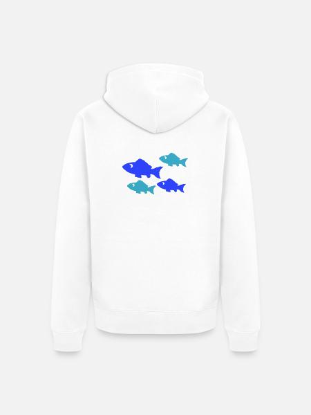 Neonfische Silhouetten Muster - Unisex Premium Bio Zip Hoodie - Weiß