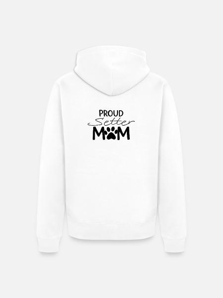 Englischer Setter Stolze Hunde-mama Pfote - Unisex Premium Bio Zip Hoodie - Weiß