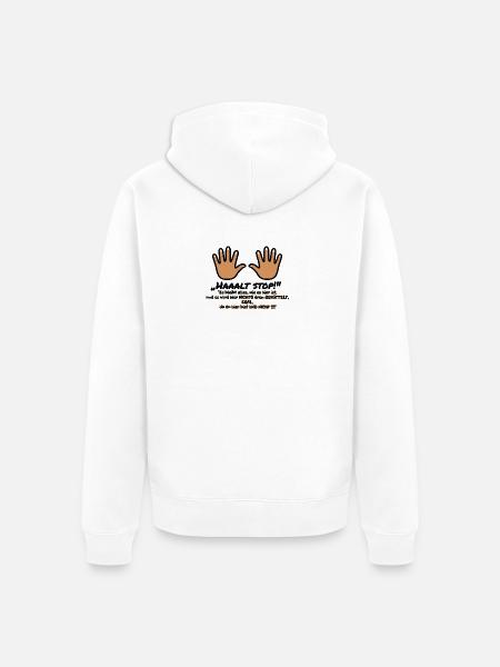 Nicht rütteln – Starke Hände - Unisex Premium Bio Zip Hoodie - Weiß