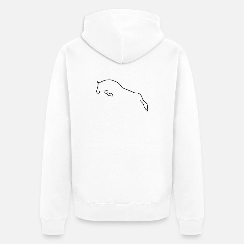 Cheval de saut - Veste à capuche bio Premium Unisexe - blanc
