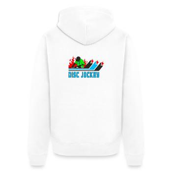 Disc Jockey / DJ / Geschenk / Geschenkidee - Unisex Premium Bio Zip Hoodie - Weiß - Hinten - Thijin (182cm)