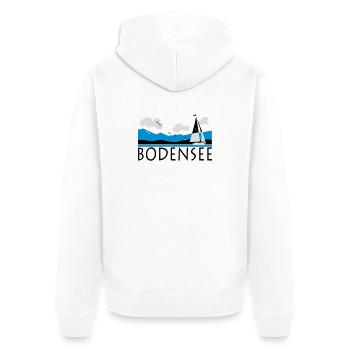Segelboot am Blauwasser Bodensee - Unisex Premium Bio Zip Hoodie - Weiß - Hinten - Thijin (182cm)