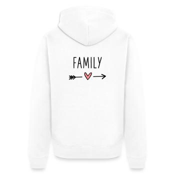 Family Herz Pfeil Liebe Amor Zusammenhalt - Unisex Premium Bio Zip Hoodie - Weiß - Hinten - Thijin (182cm)