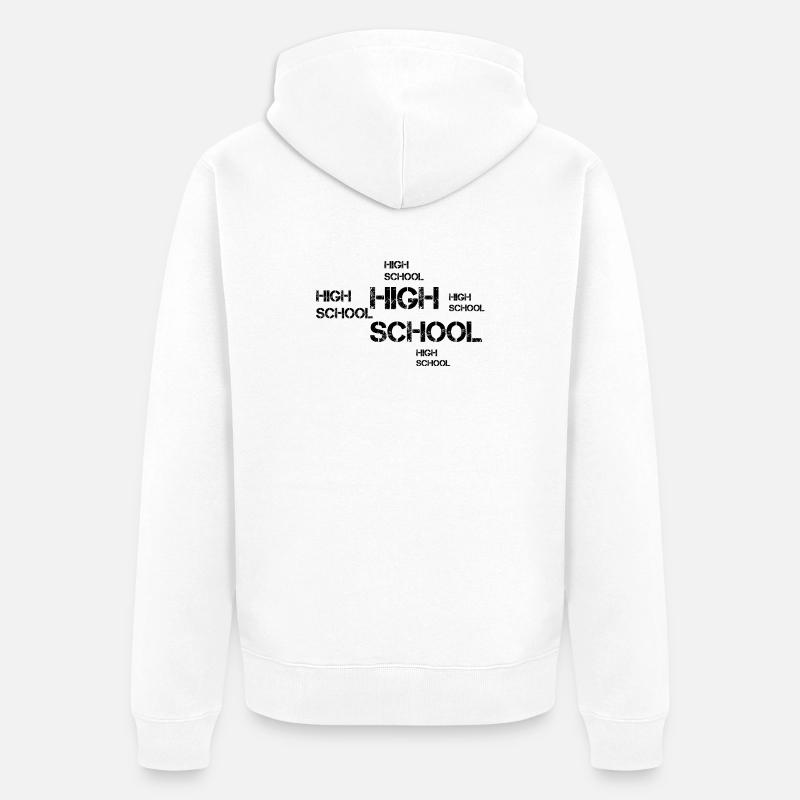 Design d’école secondaire - Veste à capuche bio Premium Unisexe - blanc