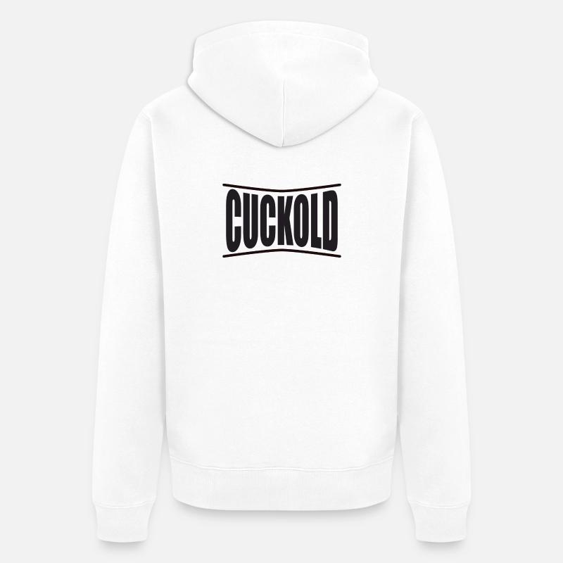 cocu t-shirt design conception de texte - Veste à capuche bio Premium Unisexe - blanc
