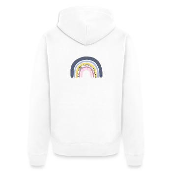 Rainbow pastel - Unisex Premium Organic Zip Hoodie - white - Back - Thijin (182cm)
