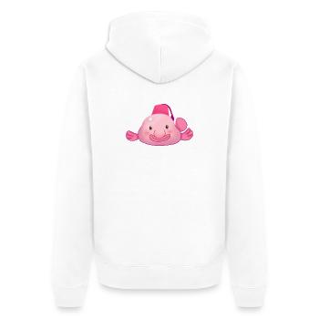 Blobfish - Unisex Premium Organic Zip Hoodie - white - Back - Thijin (182cm)