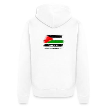 Drapeaux Jordan - Veste à capuche bio Premium Unisexe - blanc - Dos - Thijin (182cm)