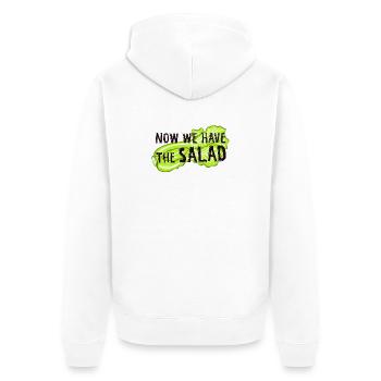Now we have the salad. Denglisch, Salat, Veggie - Unisex Premium Bio Zip Hoodie - Weiß - Hinten - Thijin (182cm)