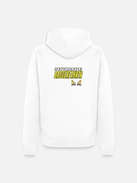 Zertifizierter Baggerfahrer - Unisex Premium Bio Zip Hoodie - Weiß