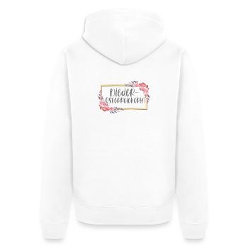 Niederösterreicherin Österreich Berge Mädchen - Unisex Premium Bio Zip Hoodie - Weiß - Hinten - Thijin (182cm)