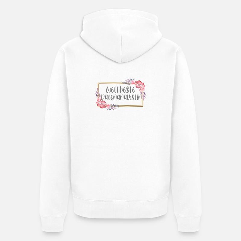 Datenanalystin Datenanalyse Geschenk - Unisex Premium Bio Zip Hoodie - Weiß
