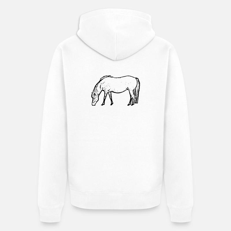 Cheval noir - Veste à capuche bio Premium Unisexe - blanc