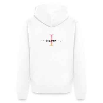 I | Monogramm | Name | Ivonne |Watercolor - Unisex Premium Bio Zip Hoodie - Weiß - Hinten - Thijin (182cm)