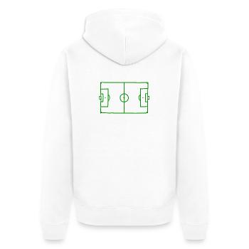 Fußballfeld - Unisex Premium Bio Zip Hoodie - Weiß - Hinten - Thijin (182cm)