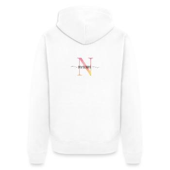 N | Monogramm | Name | Naemi |Watercolor - Unisex Premium Bio Zip Hoodie - Weiß - Hinten - Thijin (182cm)