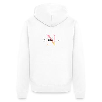 N | Monogramm | Name | Nia |Watercolor - Unisex Premium Bio Zip Hoodie - Weiß - Hinten - Thijin (182cm)