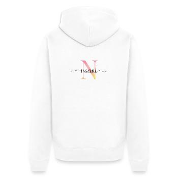 N | Monogram | Name | Noemi |Watercolor - Unisex Premium Organic Zip Hoodie - white - Back - Thijin (182cm)