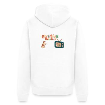 Dog in front of the TV - Unisex Premium Organic Zip Hoodie - white - Back - Thijin (182cm)