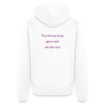 Energie - Unisex Premium Bio Zip Hoodie - Weiß - Hinten - Thijin (182cm)