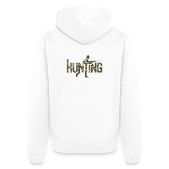 Hunting  - Cool Camo Hunter Logo - Unisex Premium Organic Zip Hoodie - white - Back - Thijin (182cm)