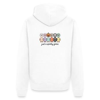 Halloween Just A Spooky Goose Ducks - Unisex Premium Organic Zip Hoodie - white - Back - Thijin (182cm)