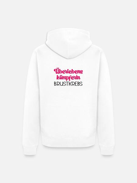 ÜBERLEBENSKÄMPFERIN BRUSTKREBS - Unisex Premium Bio Zip Hoodie - Weiß