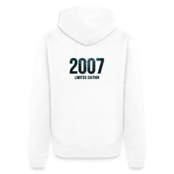 18. Geburtstag 2007 Limited Edition T-Shirt - Unisex Premium Bio Zip Hoodie - Weiß - Hinten - Thijin (182cm)