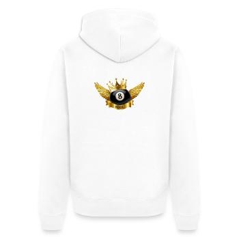 Königliche Poolkugel - Unisex Premium Bio Zip Hoodie - Weiß - Hinten - Thijin (182cm)