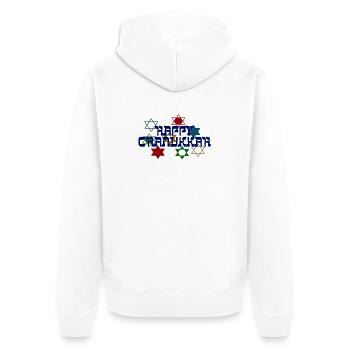 Happy Chanukkah - Unisex Premium Bio Zip Hoodie - Weiß - Hinten - Thijin (182cm)