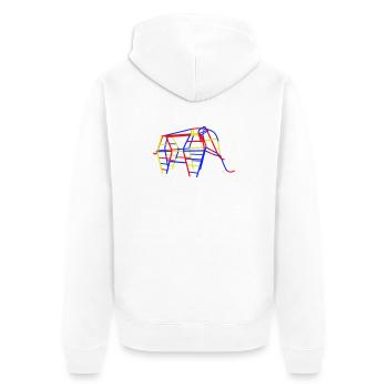 GDR Climbing Elephant - Unisex Premium Organic Zip Hoodie - white - Back - Thijin (182cm)