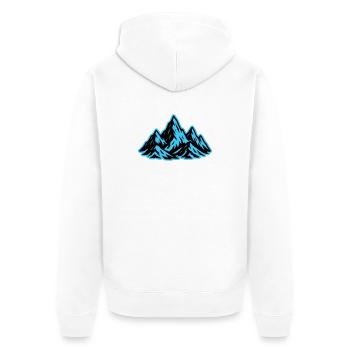Berge Gipfel Symbol - Unisex Premium Bio Zip Hoodie - Weiß - Hinten - Thijin (182cm)