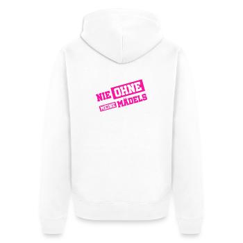 Jamais sans mes filles - Veste à capuche bio Premium Unisexe - blanc - Dos - Thijin (182cm)