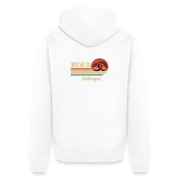 Level 20 Unlocked Retro Graphic Design - Unisex Premium Organic Zip Hoodie - white - Back - Thijin (182cm)