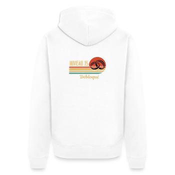Level 15 Unlocked Retro Graphic Design - Unisex Premium Organic Zip Hoodie - white - Back - Thijin (182cm)