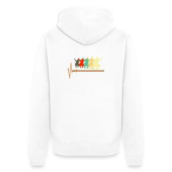 Sumoringer Herzschlag Retro Japanische Kampfkunst - Unisex Premium Bio Zip Hoodie - Weiß - Hinten - Thijin (182cm)