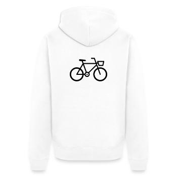 Fahrrad Bike Icon Outline - Unisex Premium Bio Zip Hoodie - Weiß - Hinten - Thijin (182cm)