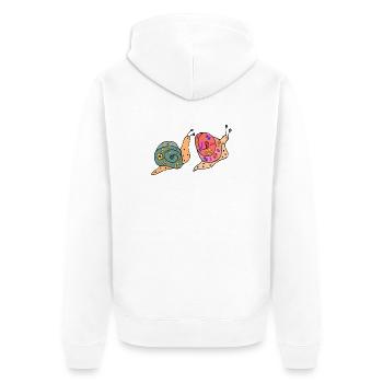 Escargots - Veste à capuche bio Premium Unisexe - blanc - Dos - Thijin (182cm)