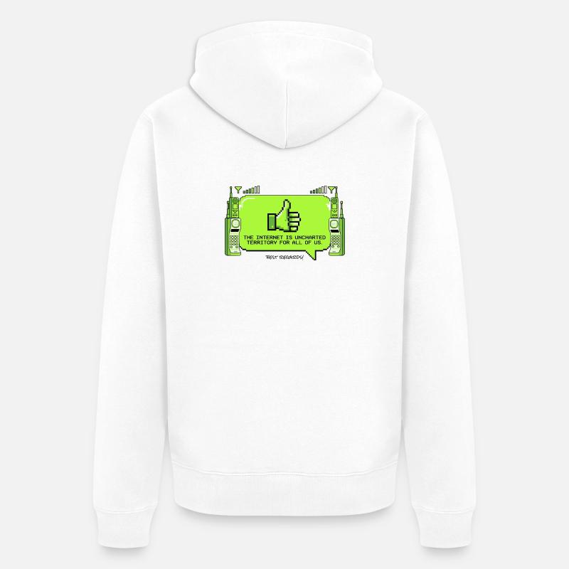 Internet est un territoire inconnu - Veste à capuche bio Premium Unisexe - blanc