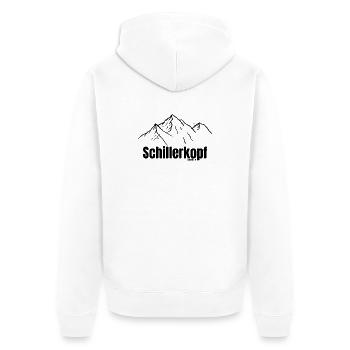 Schillerkopf - Unisex Premium Bio Zip Hoodie - Weiß - Hinten - Thijin (182cm)